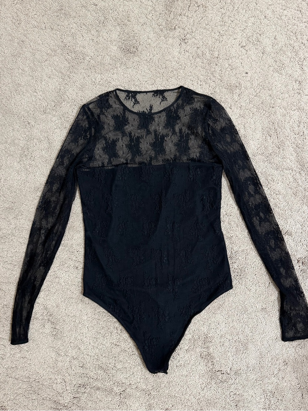 Abercrombie & Fitch Black Lace Long-Sleeve Bodysuit for Kids